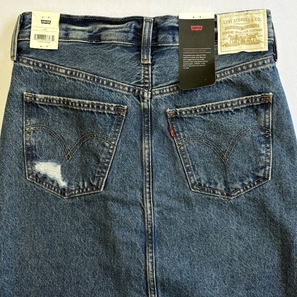 Levi’s Ankle Column Skirt, Waist 25, Distressed Blue (Medium Wash), NWT - Picture 9 of 16